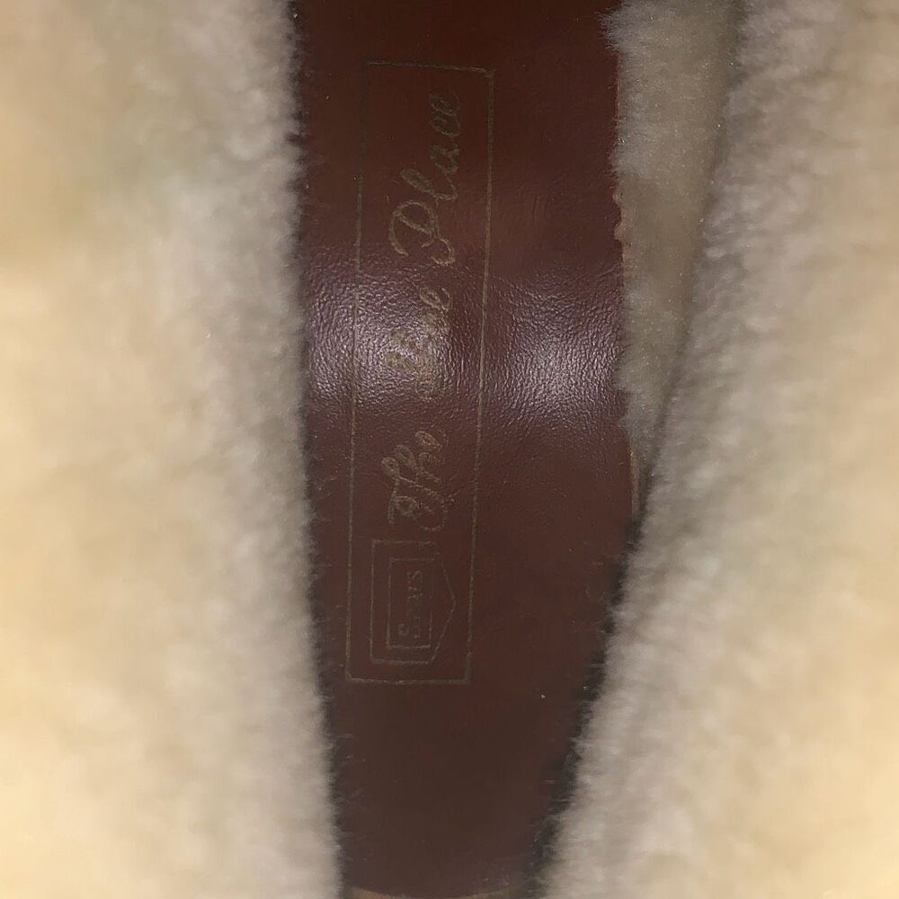 NWOT Vintage Sears Cognac Brown Shearling Boots Women’s Size 8.5‎ B - Picture 14 of 15